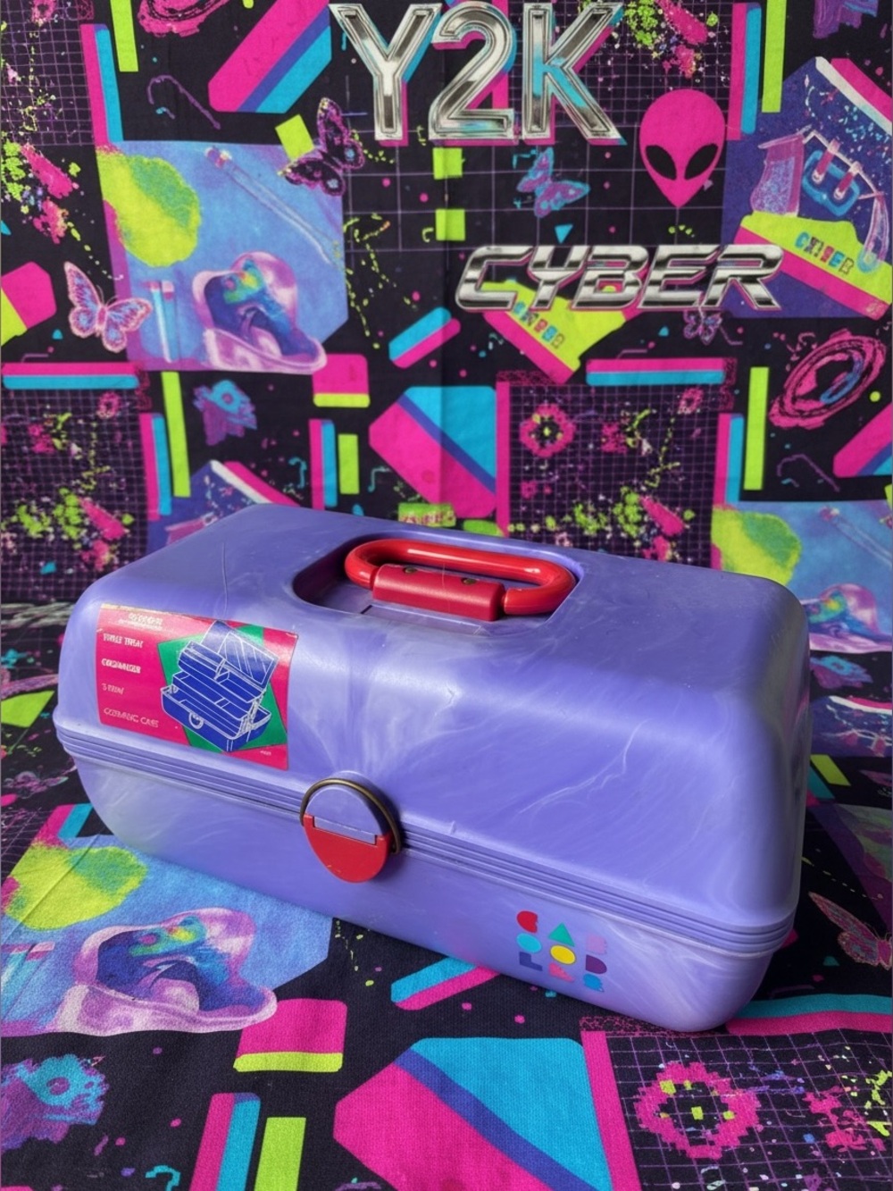 Vintage Caboodles Triple Treat Organizer 3 Tray Cosmetic Case Model 2630 Purple